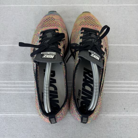 Nike Flyknit Racer 3.0 Lace Up Running Sneakers Multicolor Grey Tongue 8.5